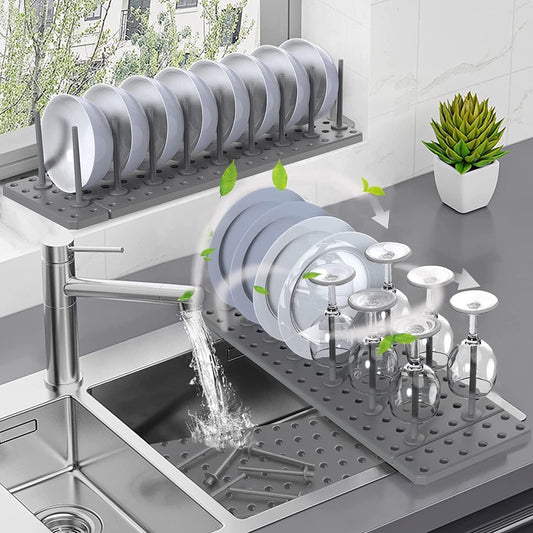 Compact Dish Drying Rack & Kitchen Organizer