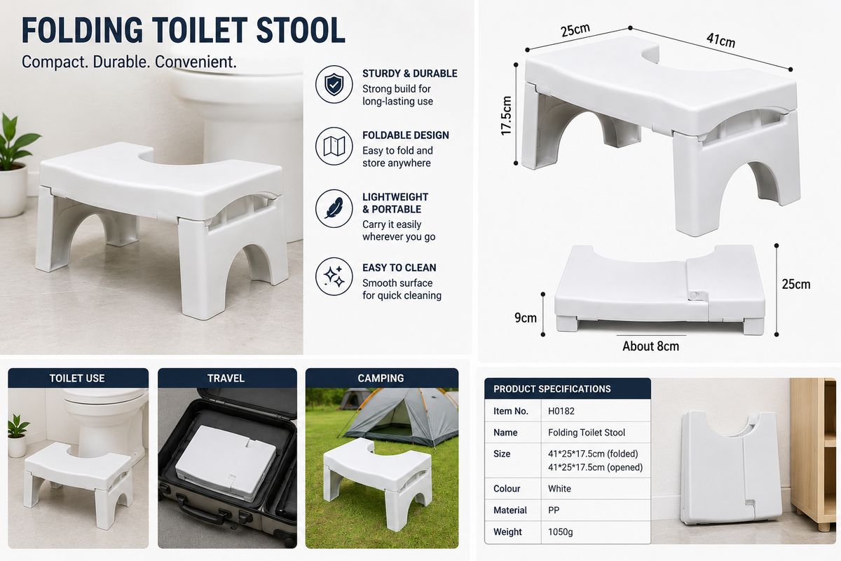 Foldable Toilet Stool for Comfortable Bathroom Posture