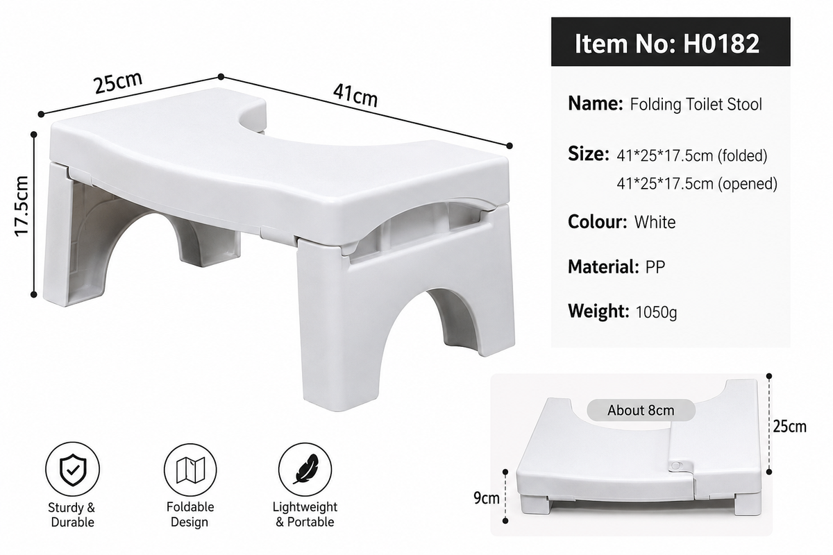 Foldable Toilet Stool for Comfortable Bathroom Posture