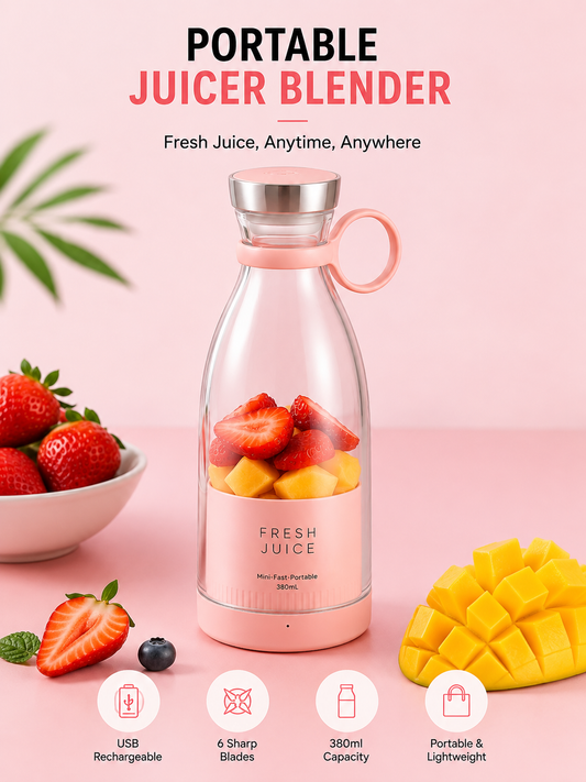 Portable Mini Juice Blender – USB Rechargeable 380ml